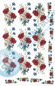 Poppies - glass decal