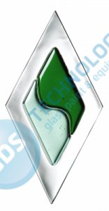 RFULD29 - Fusion - Green waves on clear diamond